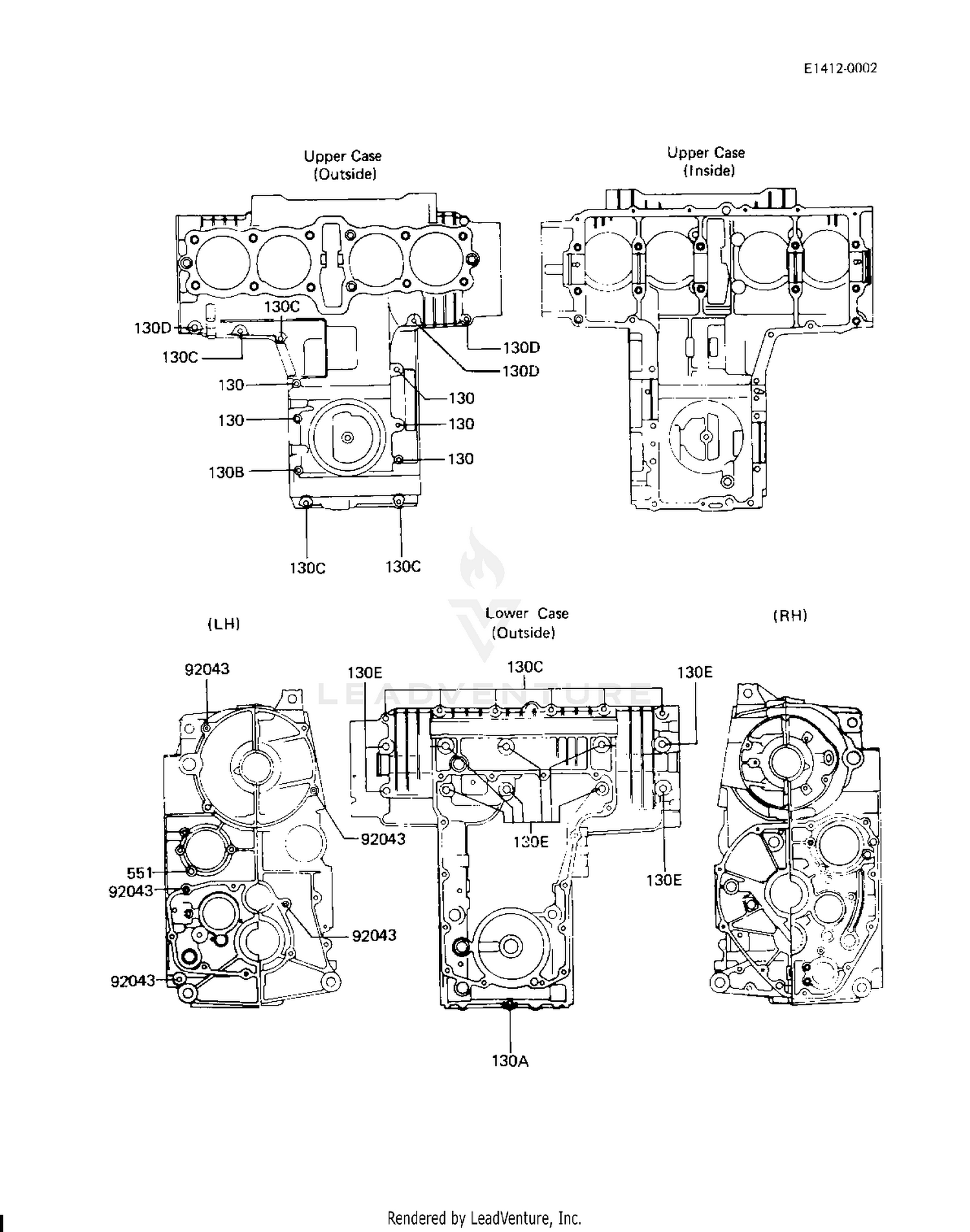 CRANKCASE BOLT & STUD PATTERN ('81-'83 H
