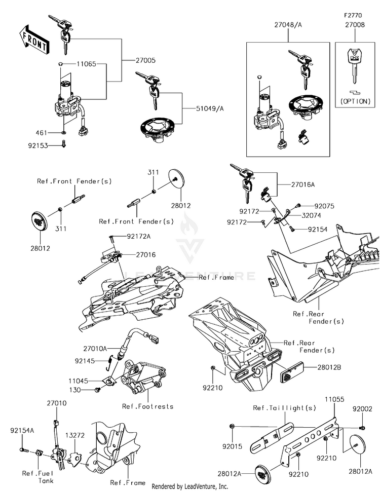 Ignition Switch/Locks/Reflectors Schematic