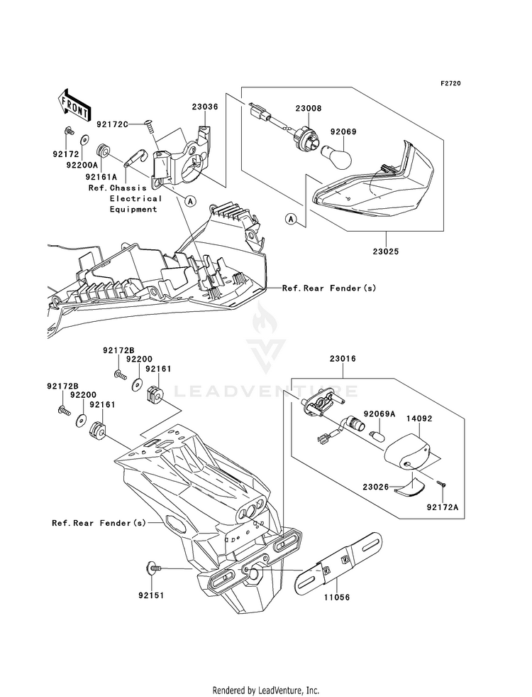 Taillight(S) EX300BES Ninja 300 ABS (2014) Schematic