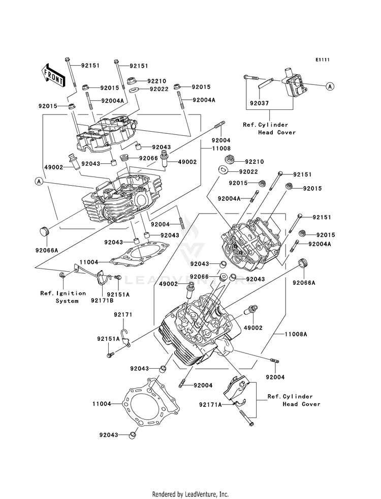 Cylinder Head VN1600D8F Vulcan 1600 Nomad (2008) Schematic