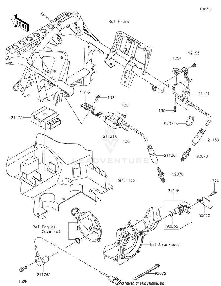 Ignition System KVF750LLF Brute Force 750 4x4i (2020) Schematic