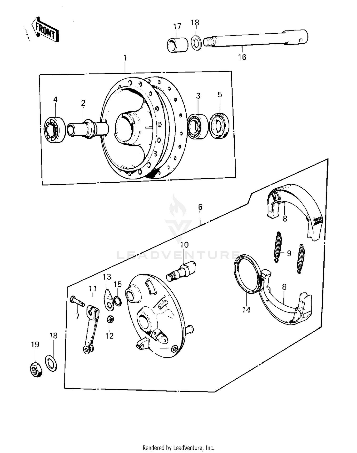 FRONT HUB/BRAKE