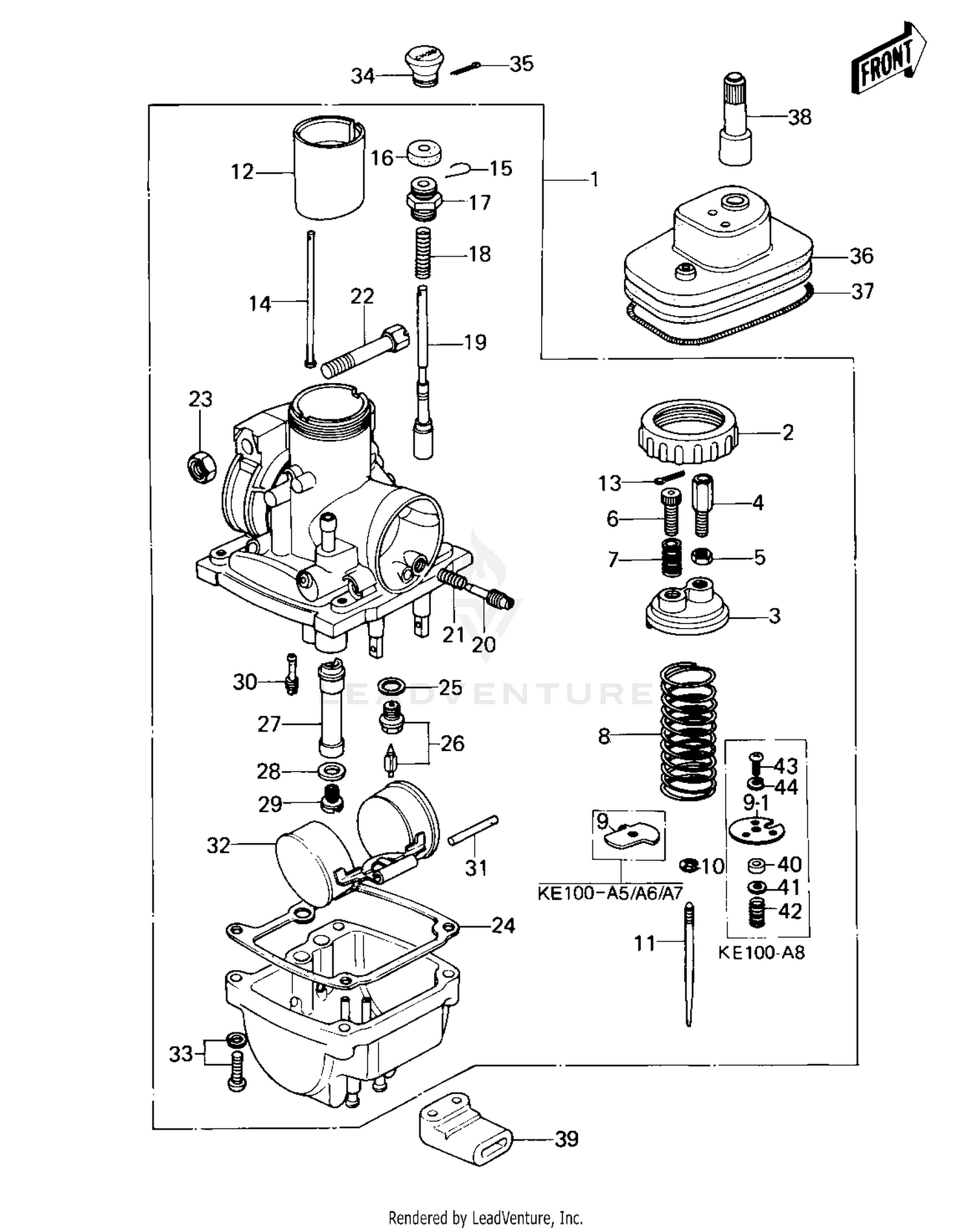 CARBURETOR (KE100-A5/A6/A7/A8)