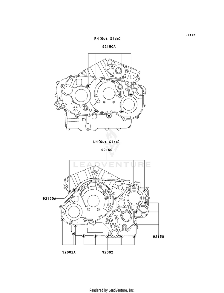 Crankcase Bolt Pattern Schematic