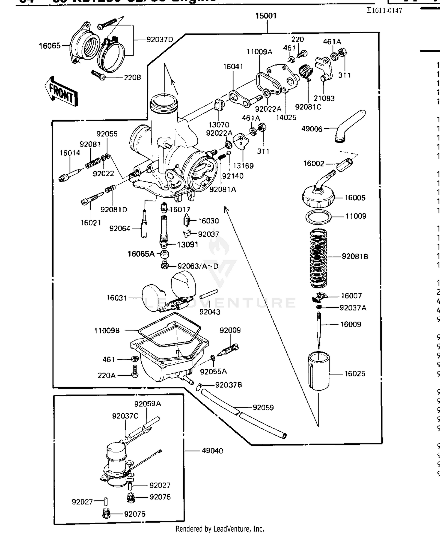 CARBURETOR/FUEL PUMP ('84-'85 C2/C3)