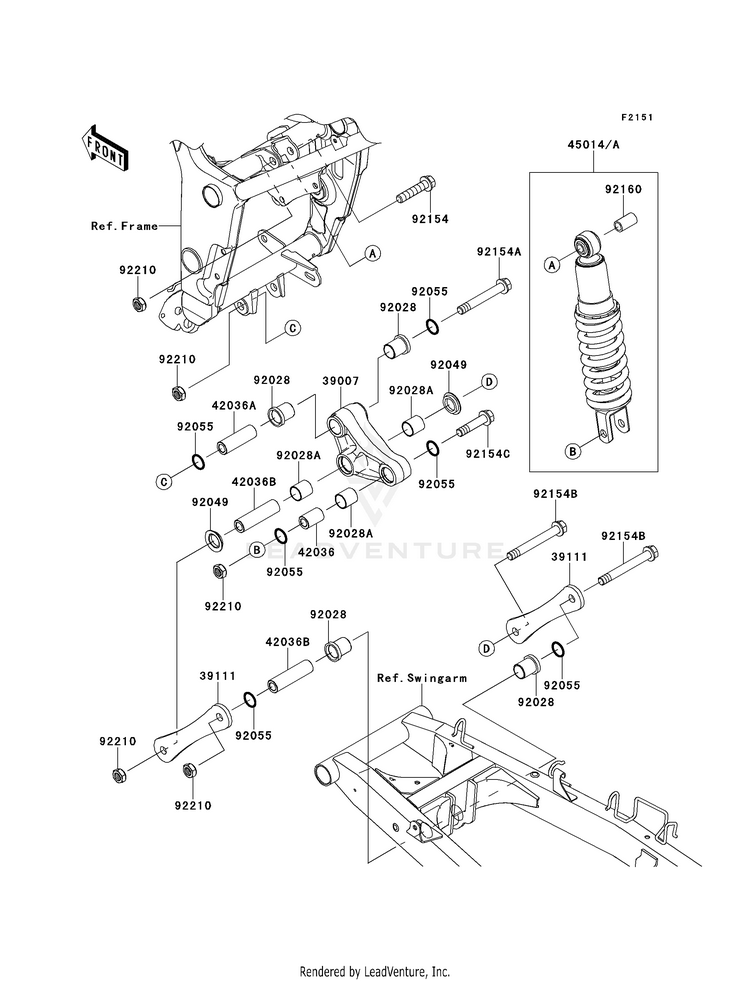 Suspension/Shock Absorber EX300BEF Ninja 300 ABS (2014) Schematic