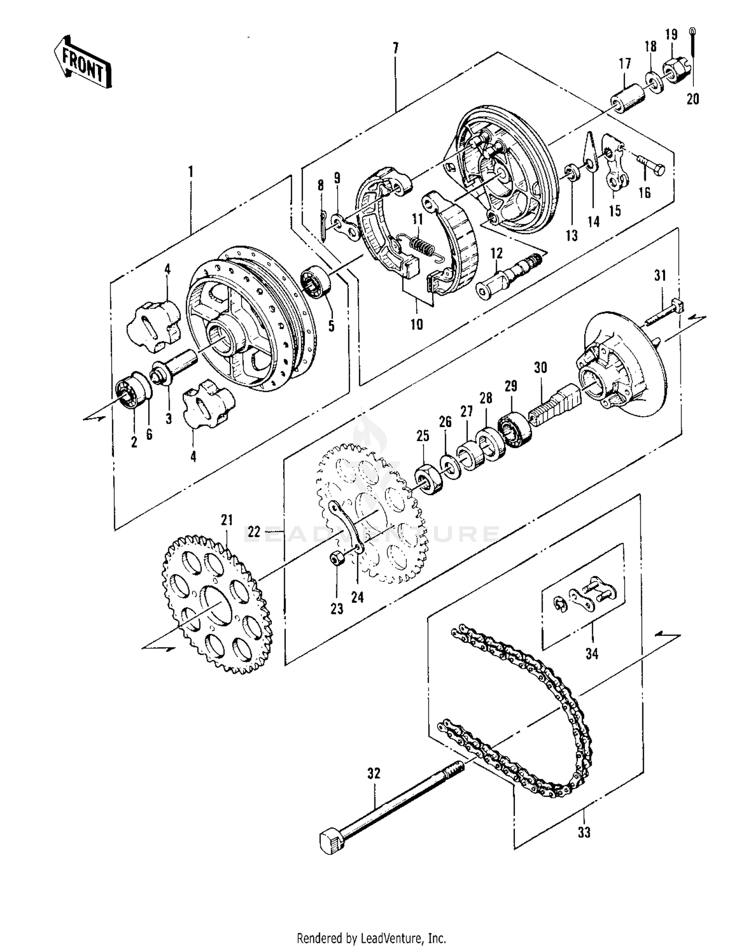 REAR HUB/BRAKE/CHAIN