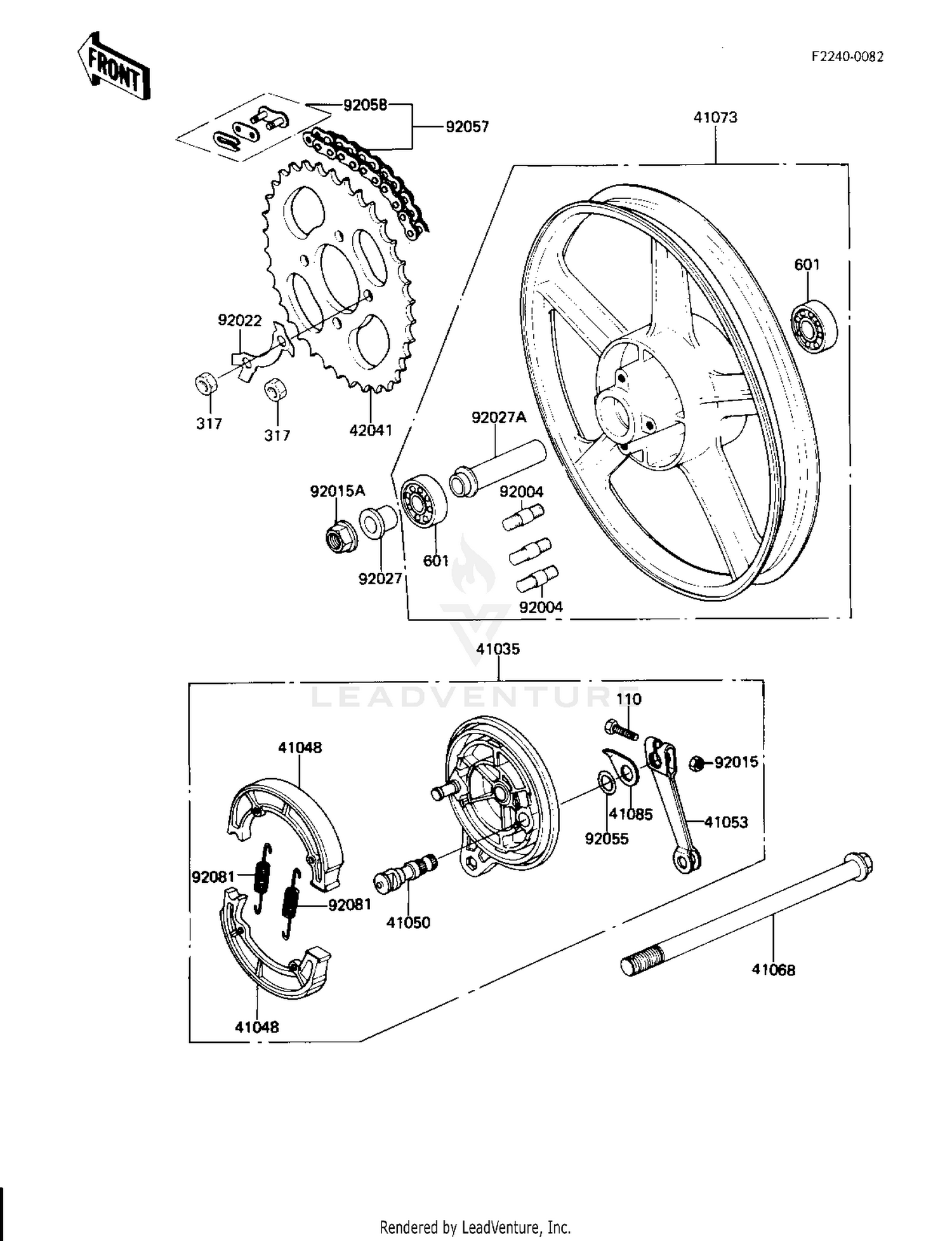 REAR WHEEL/HUB/BRAKE/CHAIN