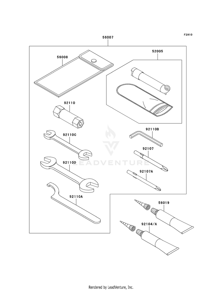 Owner's Tools KVF750E8F Brute Force 750 4x4i Hardwoods Green HD (2008) Schematic