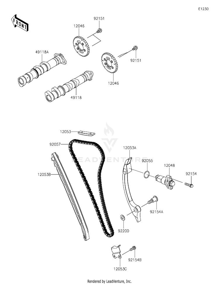 Camshaft(S)/Tensioner Schematic