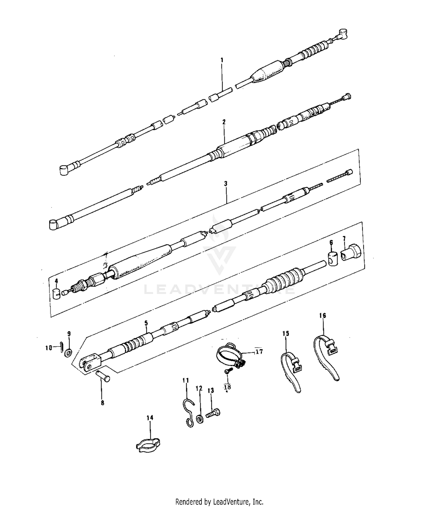 CABLES ('74-'76 KX125/A/A3)