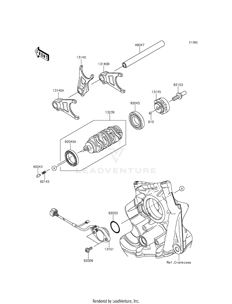 Gear Change Drum/Shift Fork(S) Schematic