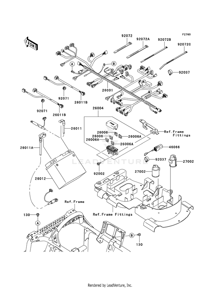 Chassis Electrical Equipment KVF650H8F Brute Force 650 4x4i (2008) Schematic