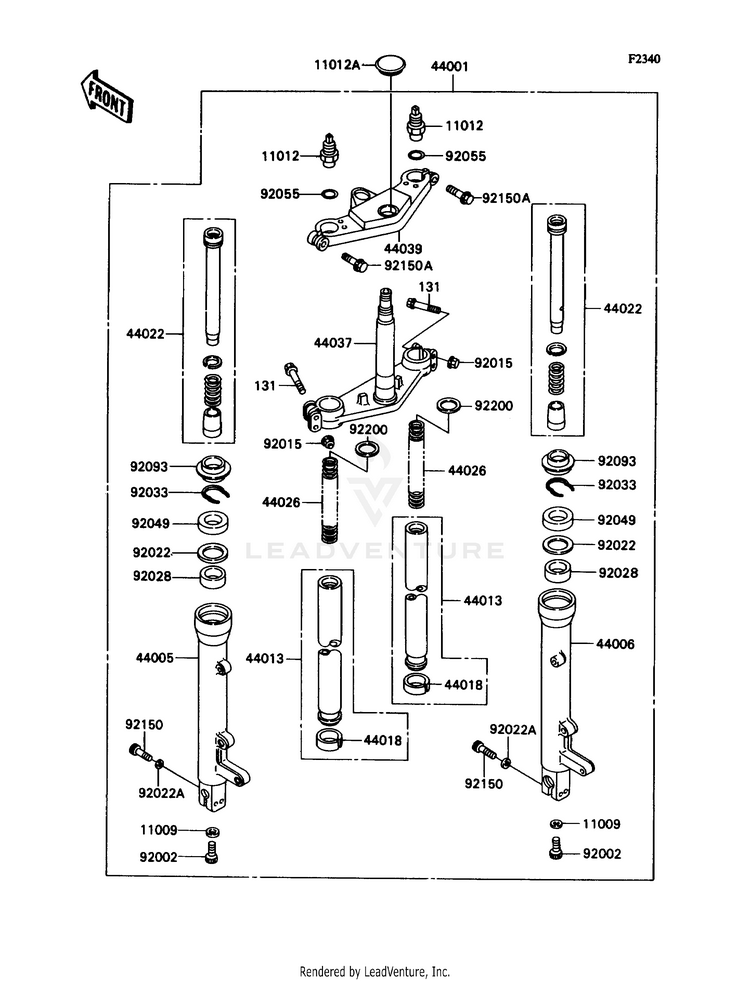 Front Fork (Zx1100-C1/C2) Schematic
