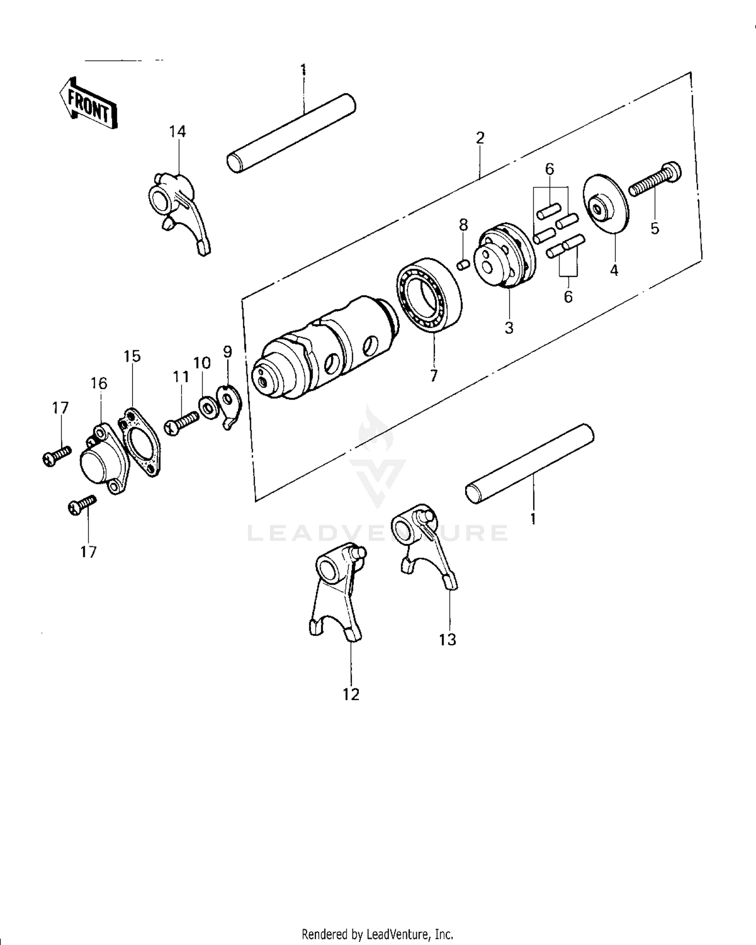 GEAR CHANGE DRUM & FORKS (KM100-A6/A7)