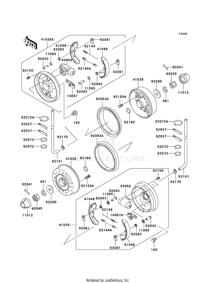 Front Hubs/Brakes Schematic