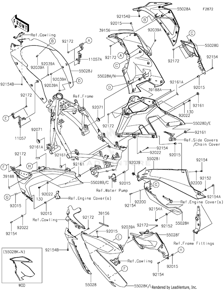 Cowling Lowers(Hlf) EX400HLF Ninja 400 (2020) Schematic