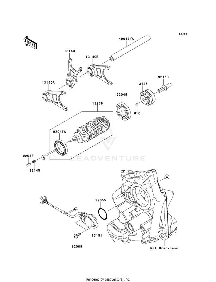 Gear Change Drum/Shift Fork(S) Schematic