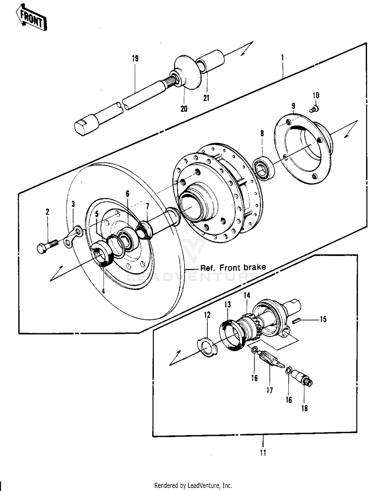 FRONT HUB ('74-'75 S3/S3-A)