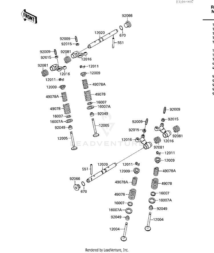 Rocker Arms/Valves Schematic