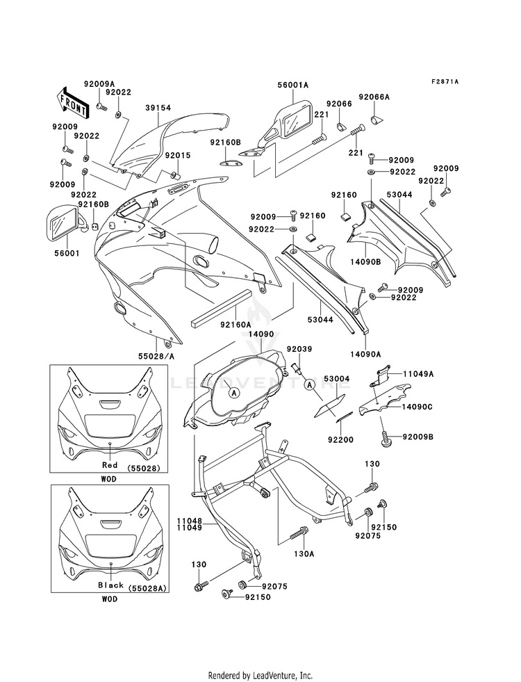 Cowling (Zx1100-E2/E3) Schematic