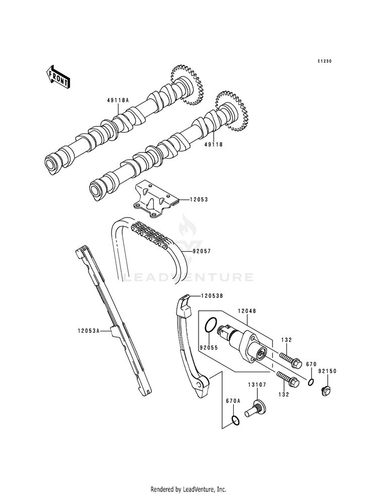 Camshaft(S)/Tensioner Schematic