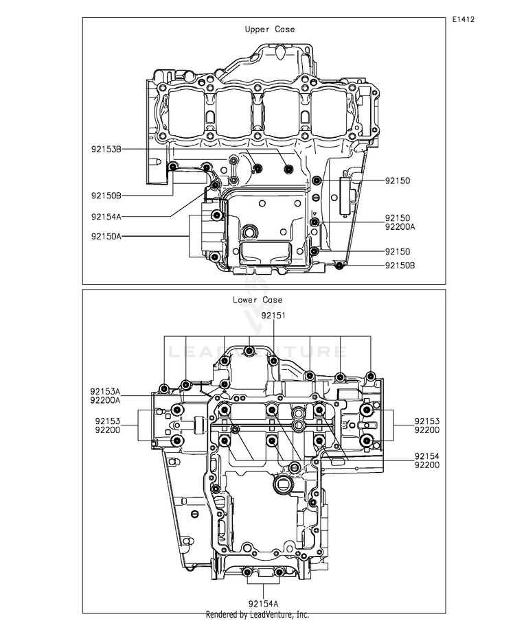 Crankcase Bolt Pattern Schematic