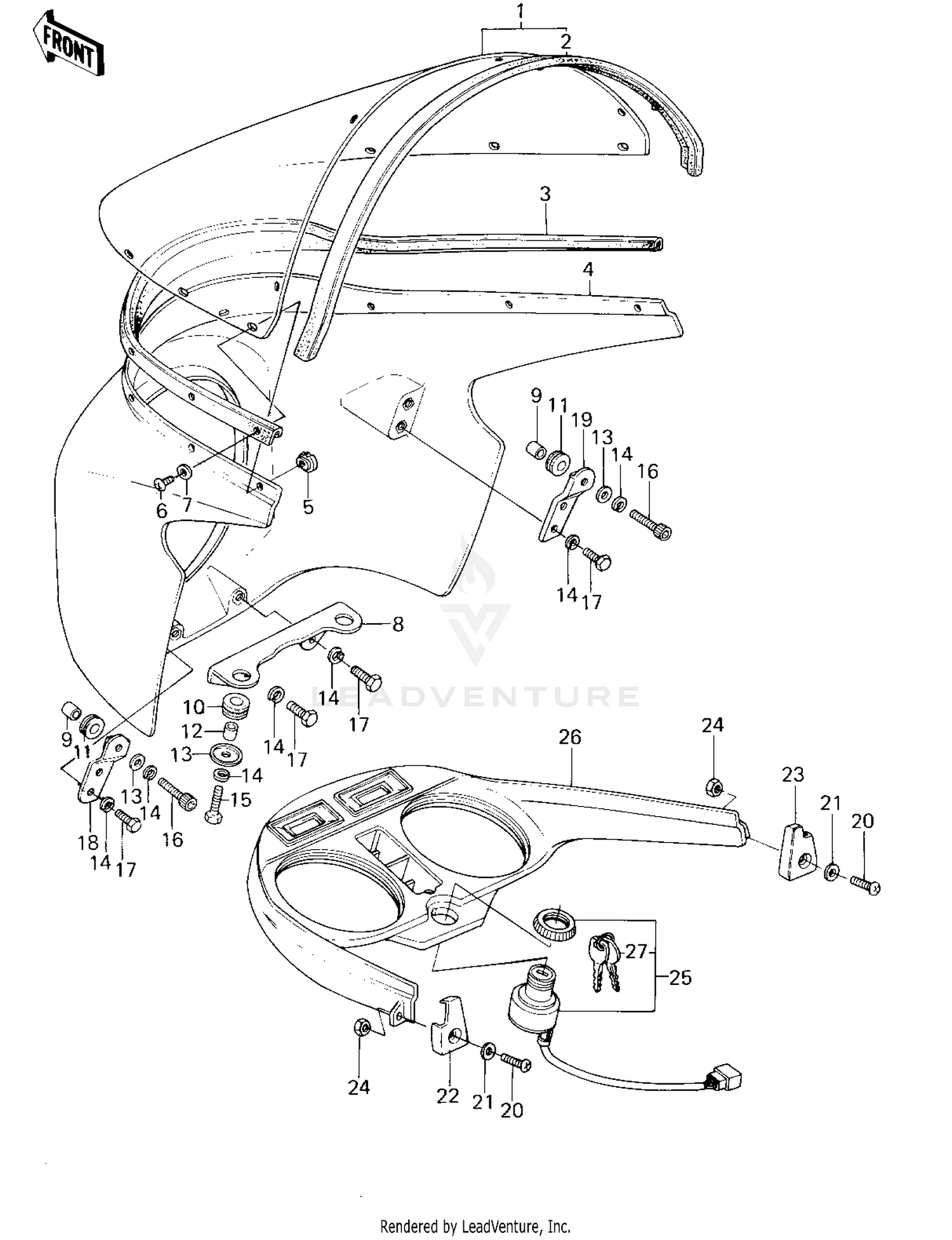 FAIRING/IGNITION SWITCH ('78 D1)