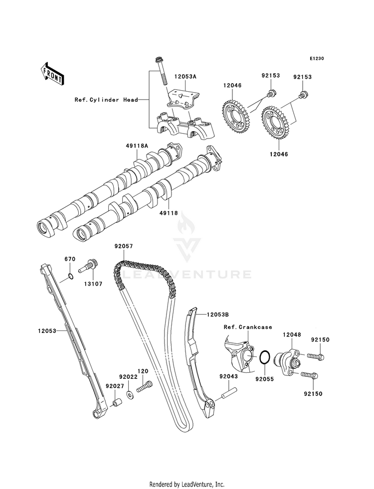 Camshaft(S)/Tensioner Schematic