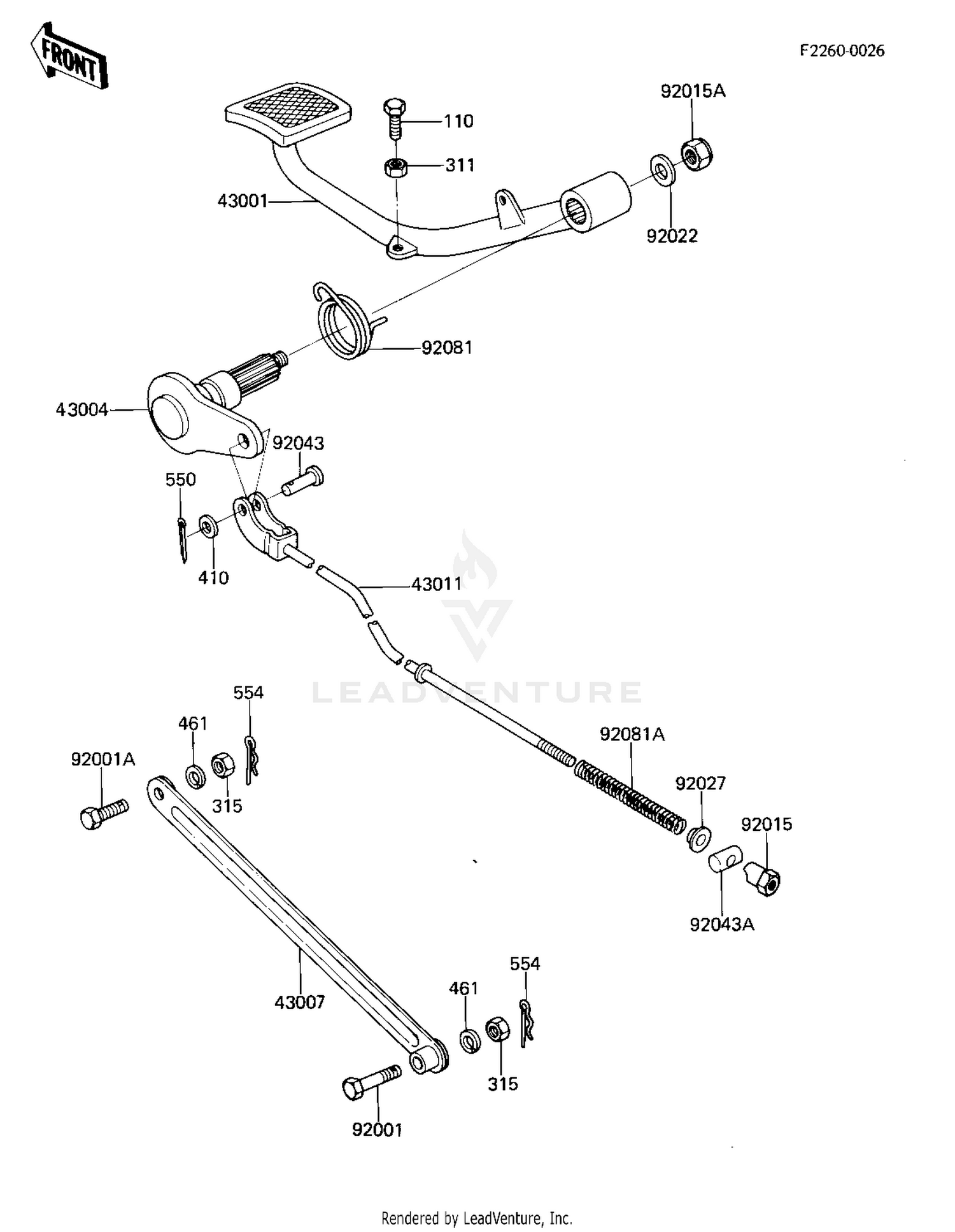 BRAKE PEDAL/TORQUE LINK (KZ305-A1)