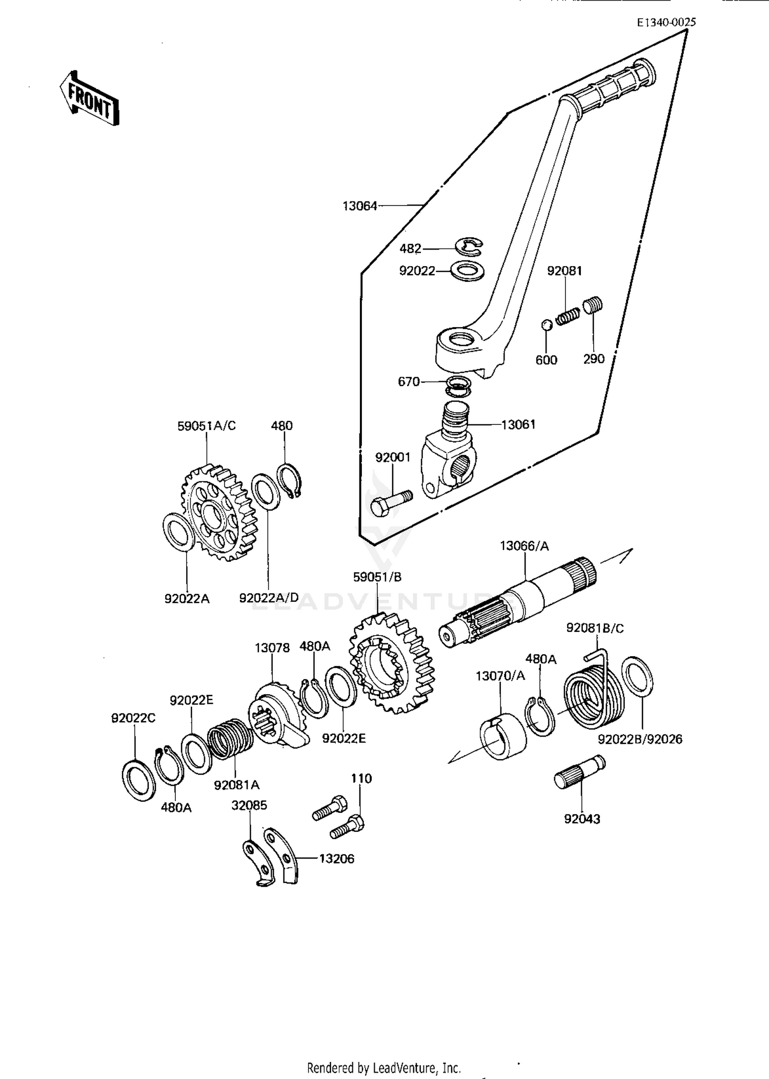 KICKSTARTER MECHANISM ('81-'82 A2/A3)