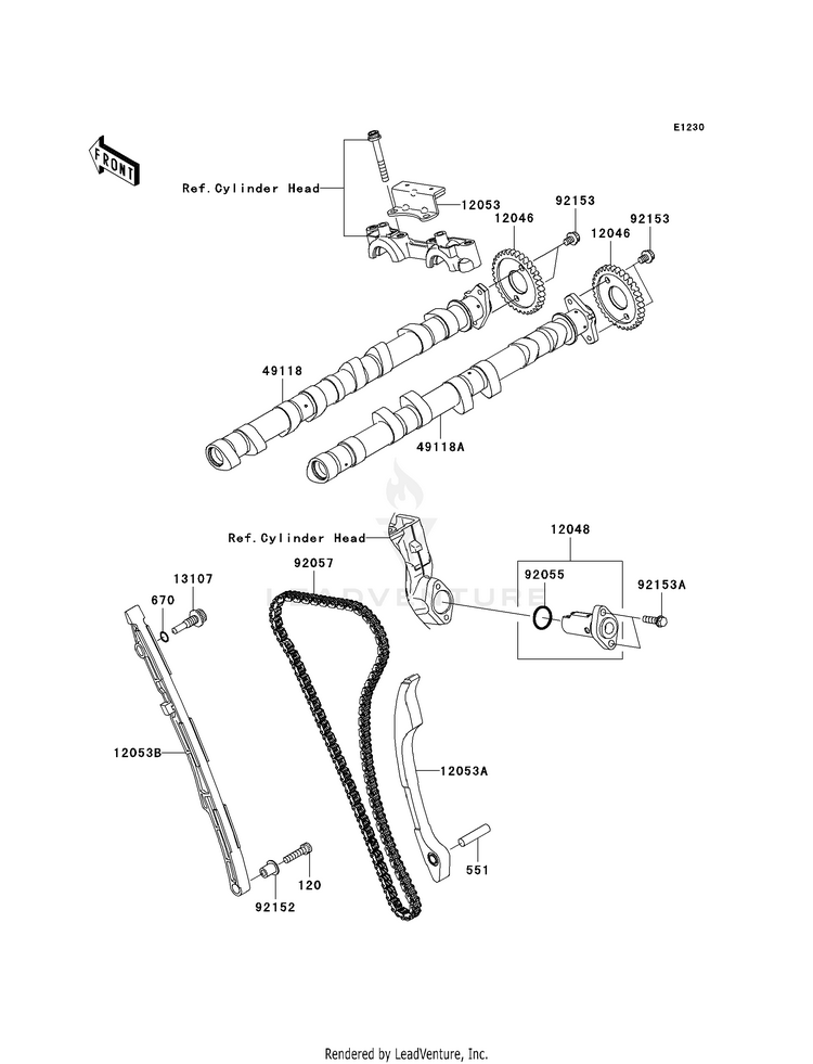 Camshaft(S)/Tensioner Schematic