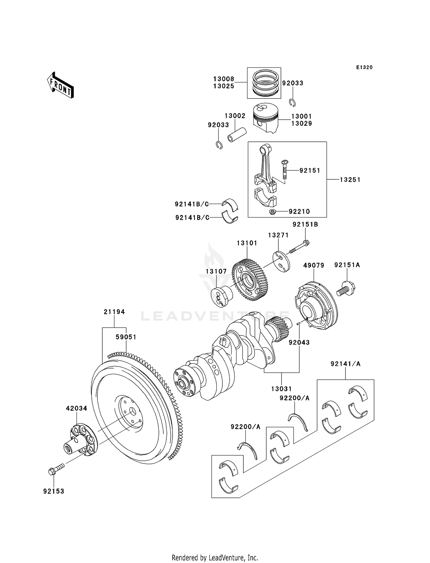 92141-0003 BEARING-PLANE,CRANK 0.25 Under Size