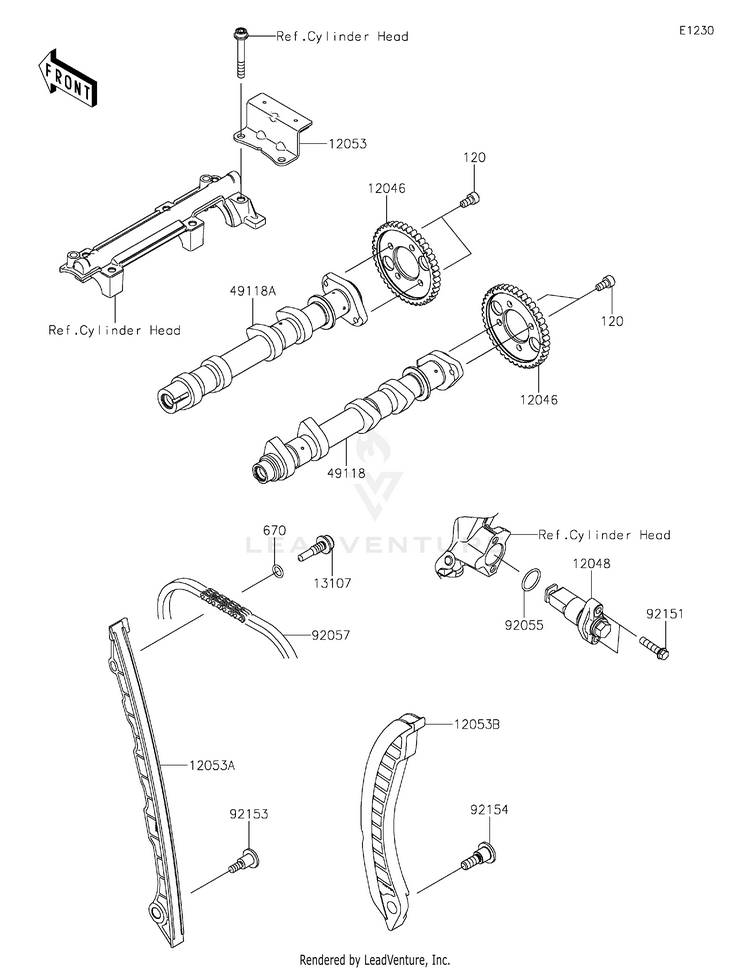 Camshaft(S)/Tensioner Schematic