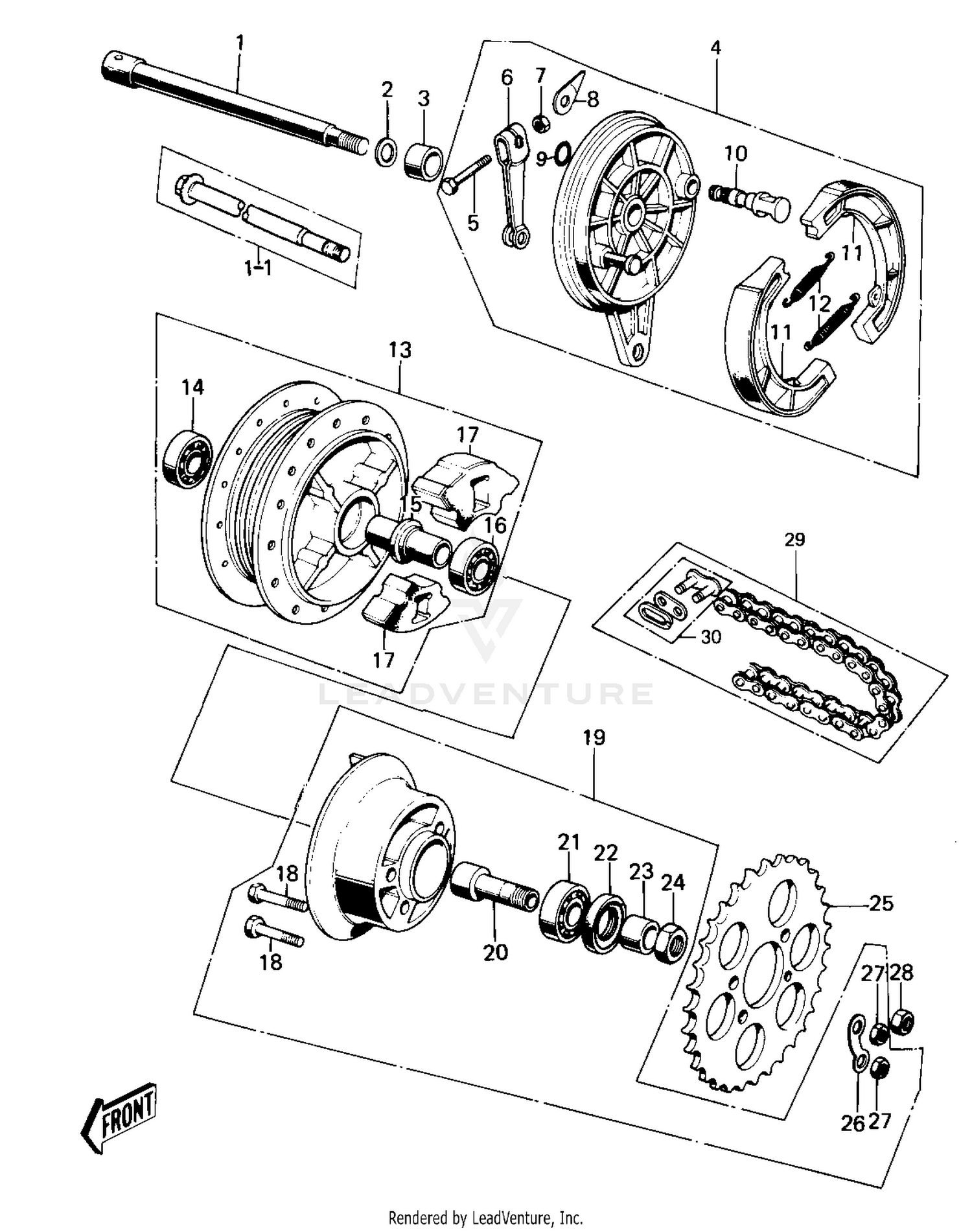 REAR HUB/BRAKE/CHAIN