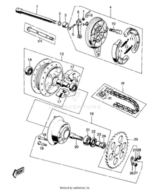 Rear Hub/brake/chain Schematic