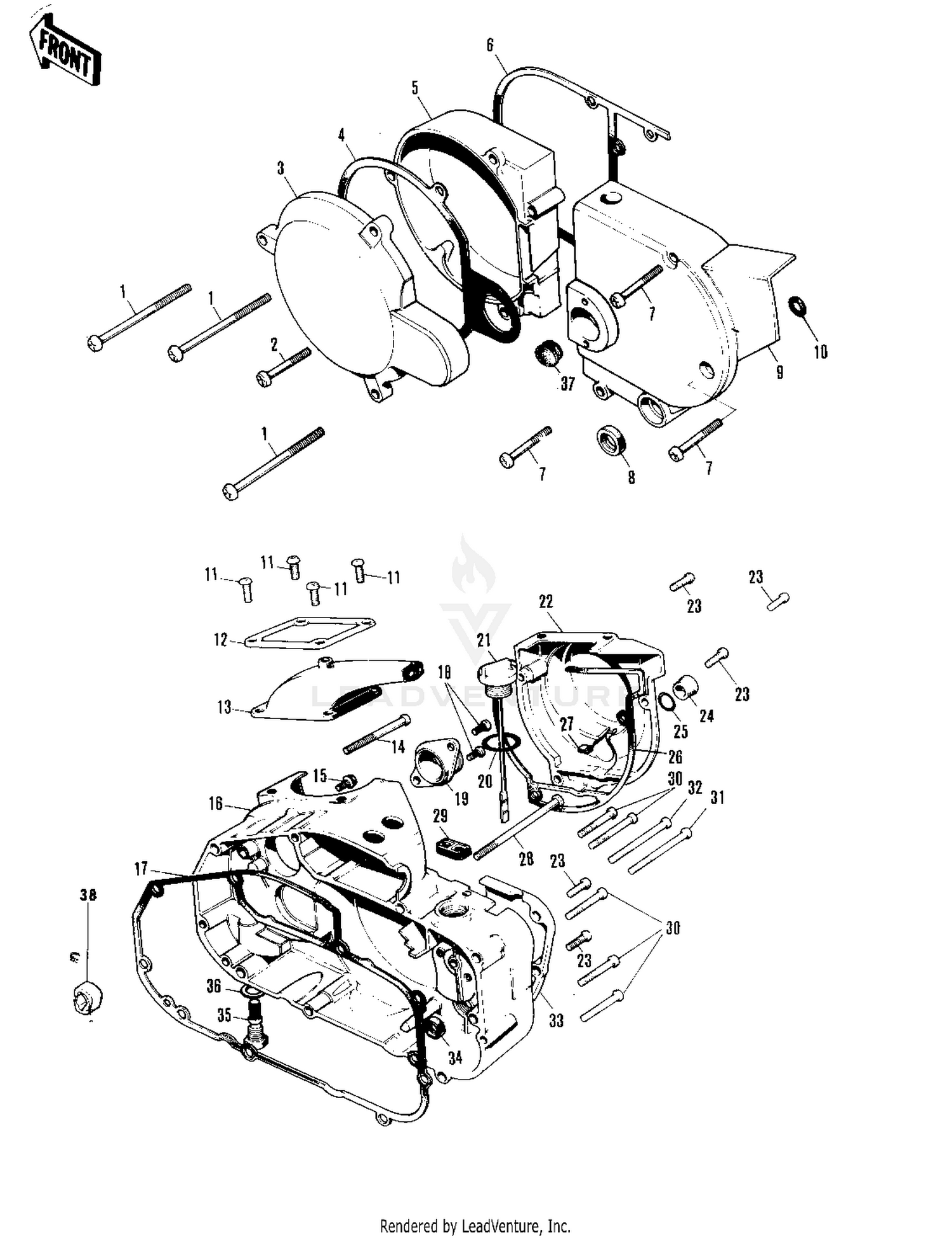 ENGINE COVERS ('71-'73 F7/F7-A/F7-B)