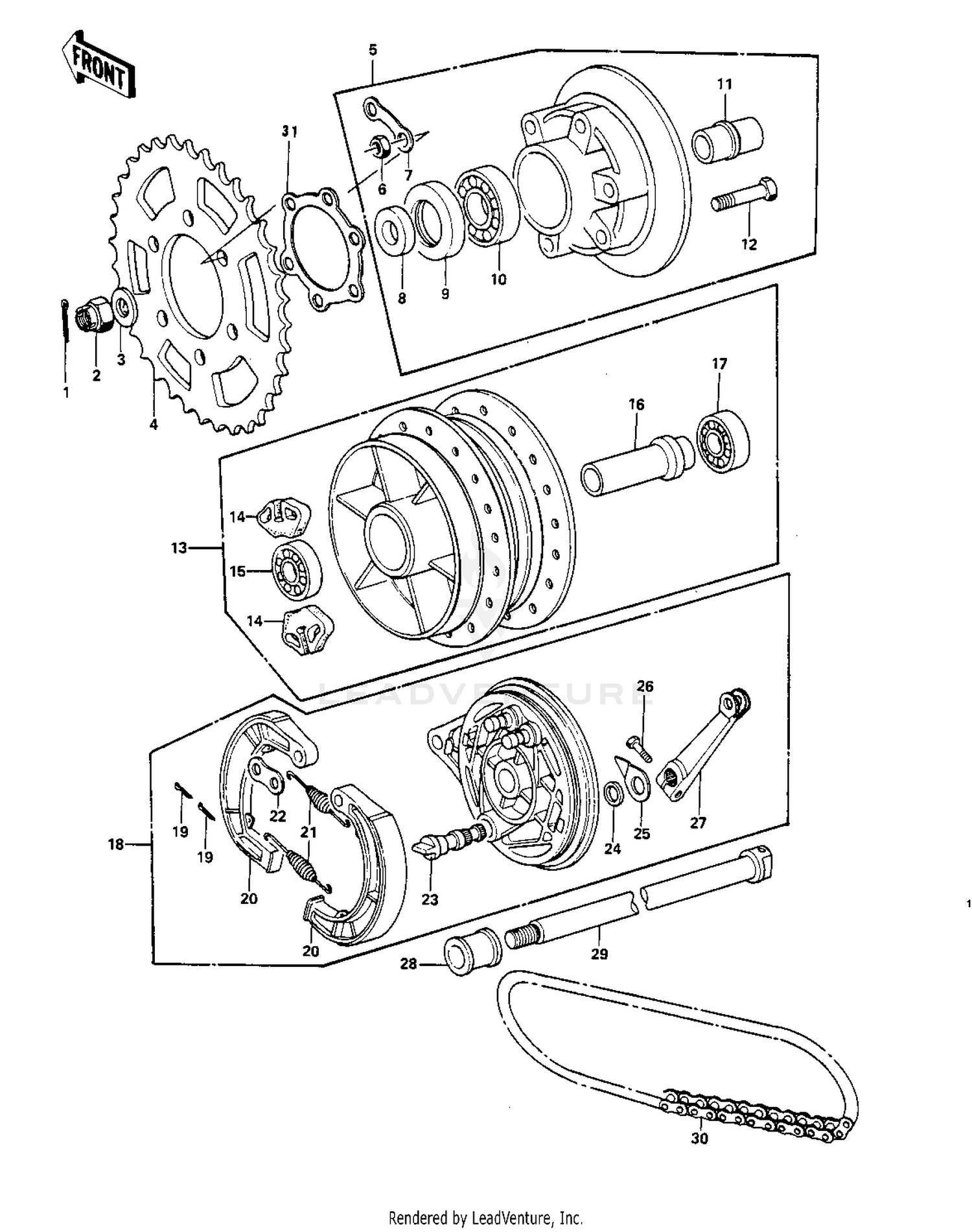 REAR HUB/BRAKE/CHAIN
