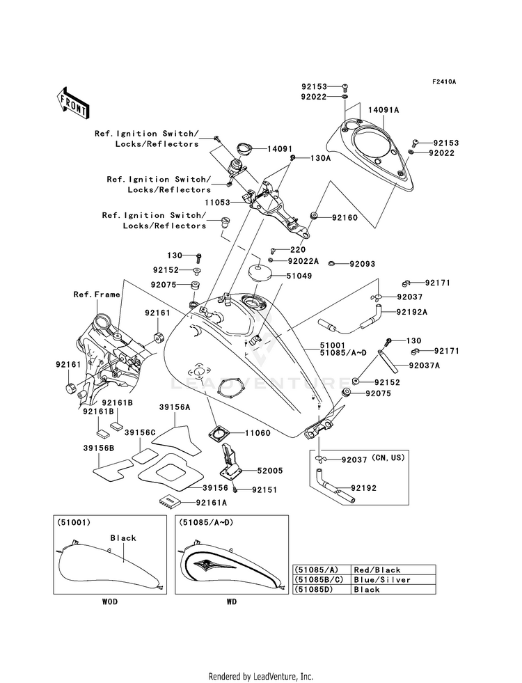 Fuel Tank (D8f/D8fa) VN1600D8F Vulcan 1600 Nomad (2008) Schematic