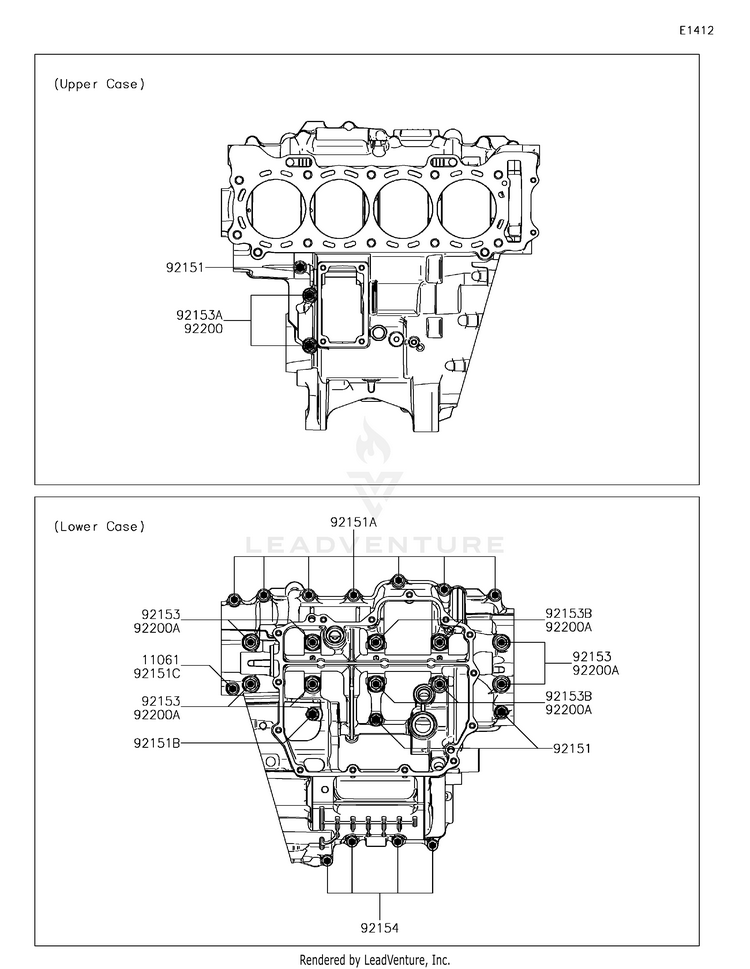 Crankcase Bolt Pattern Schematic
