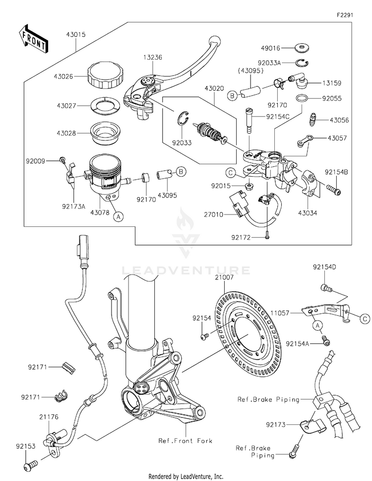 Front Master Cylinder Schematic