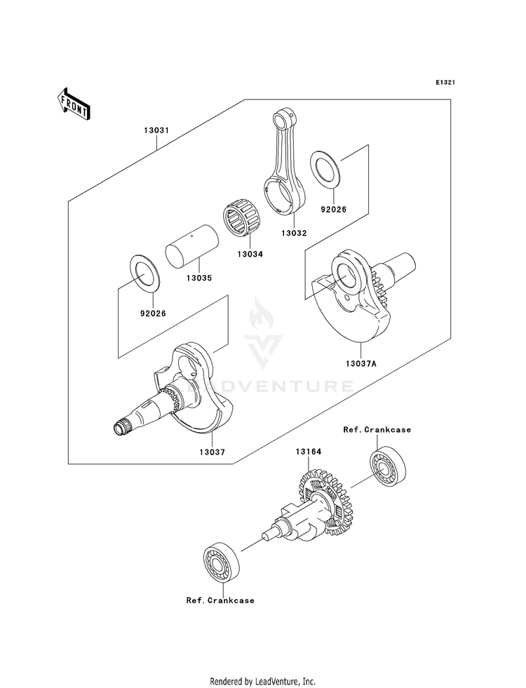 Crankshaft KVF360AAF Prairie 360 4X4 (2010) Schematic