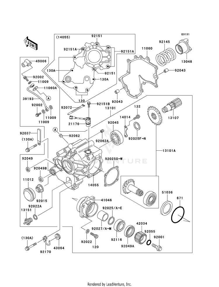 Front Bevel Gear Schematic