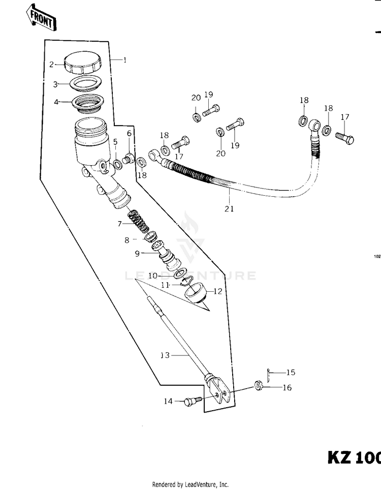 Rear Master Cylinder (Kz1000-C2) Schematic