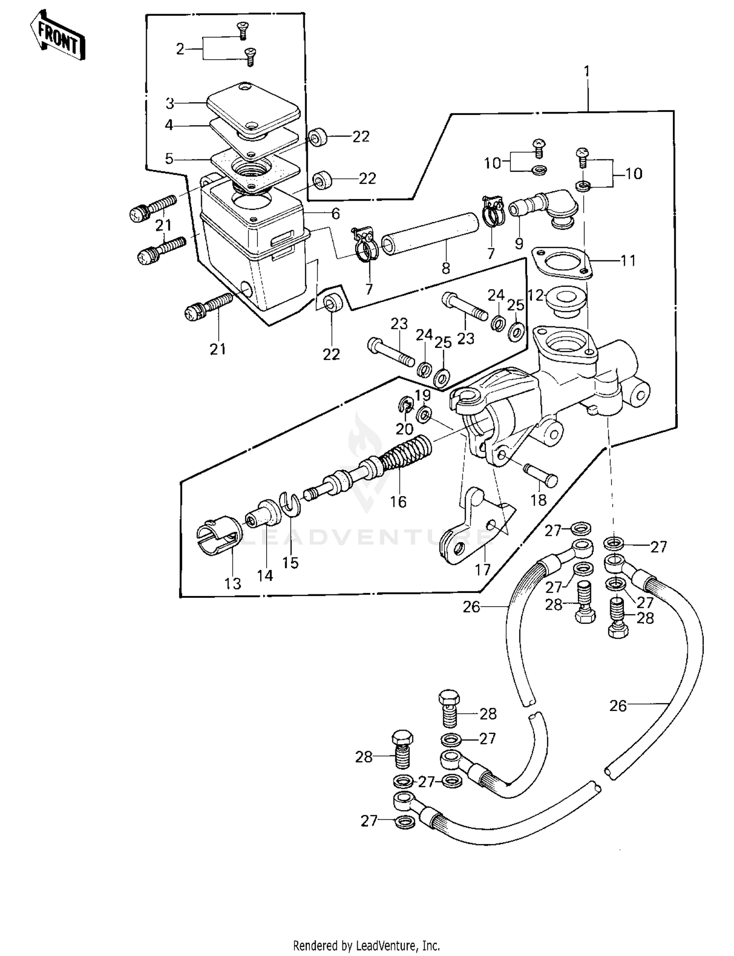 FRONT MASTER CYLINDER ('78 D1)