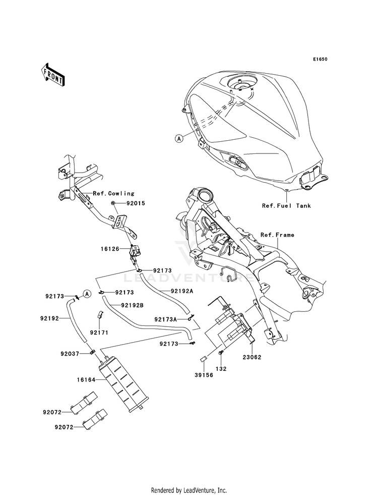 Fuel Evaporative System (Bdfa-Befa) EX300BEF Ninja 300 ABS (2014) Schematic