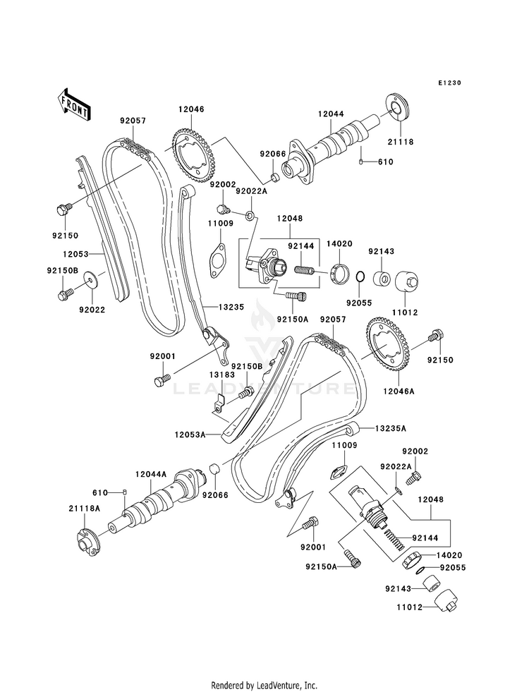 Camshaft(S)/Tensioner VN1600B8F Vulcan 1600 Mean Streak (2008) Schematic