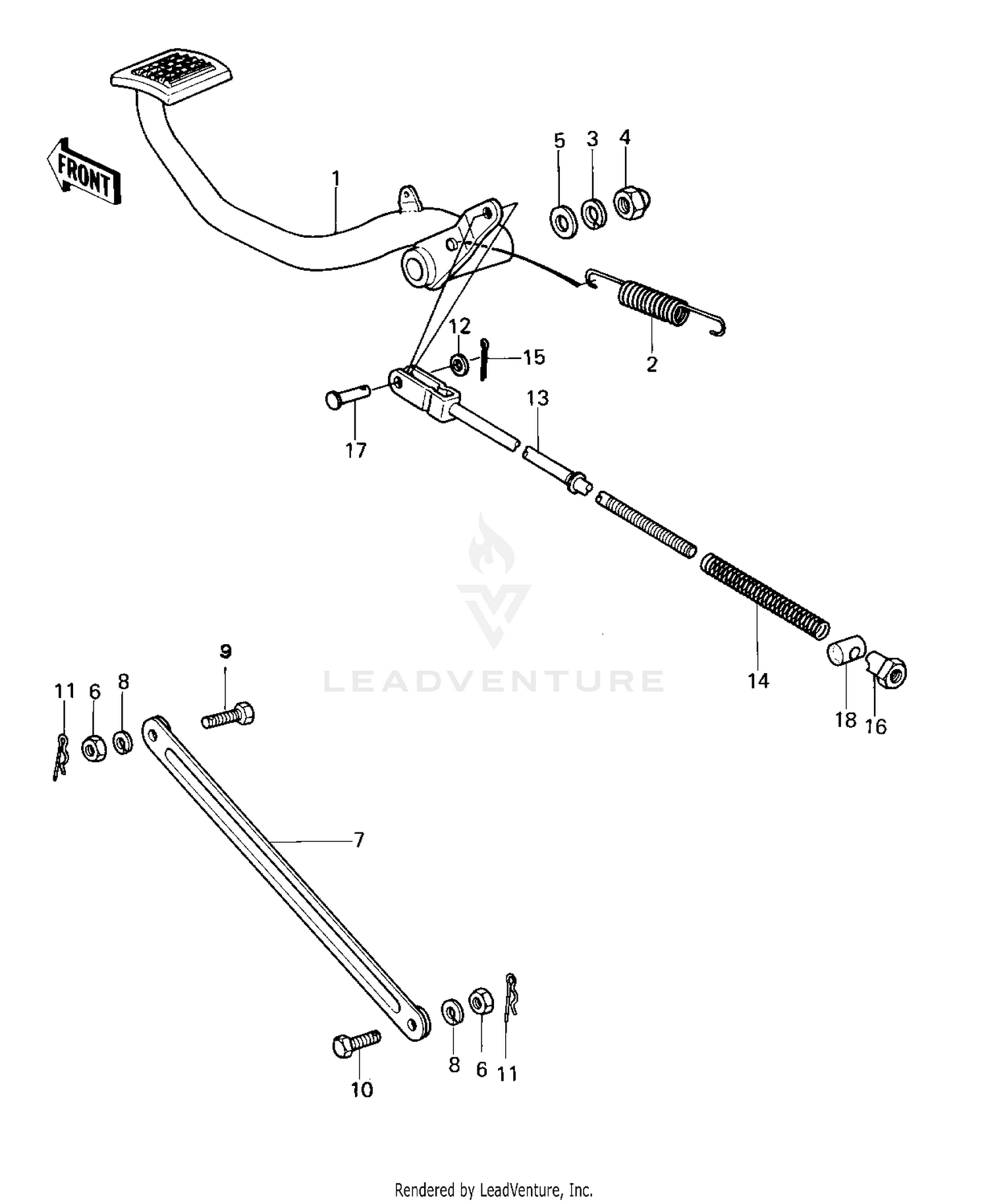 BRAKE PEDAL/TORQUE LINK ('80 D1)