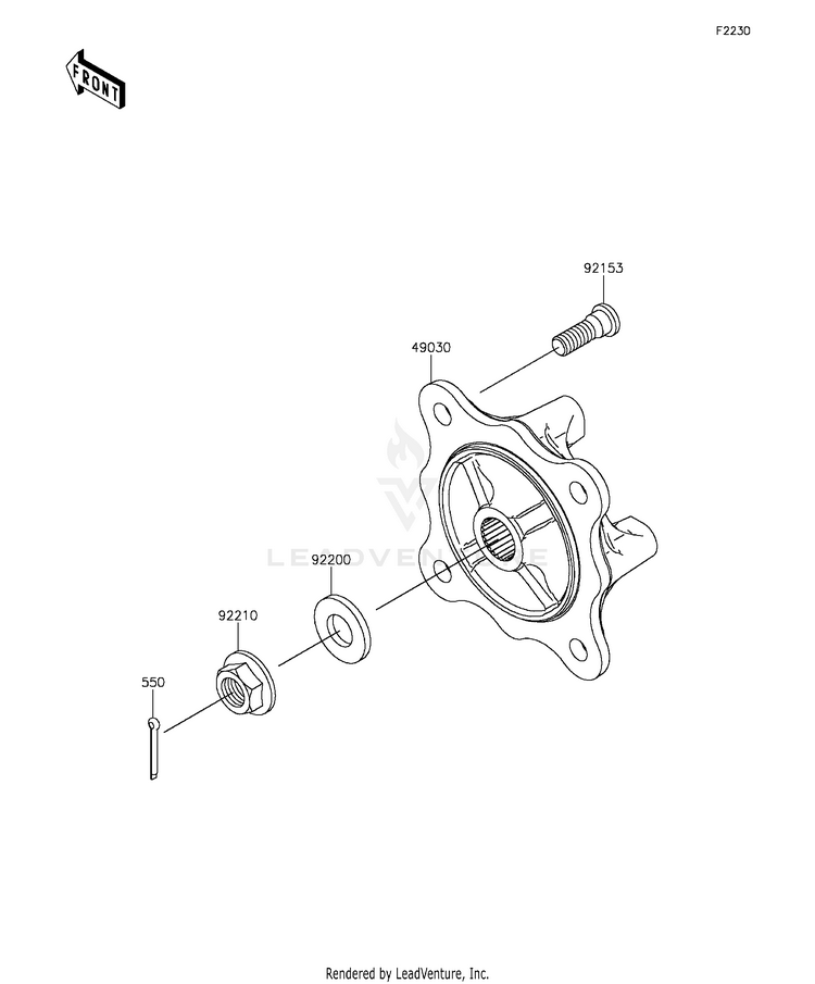 Front Hubs/Brakes Schematic