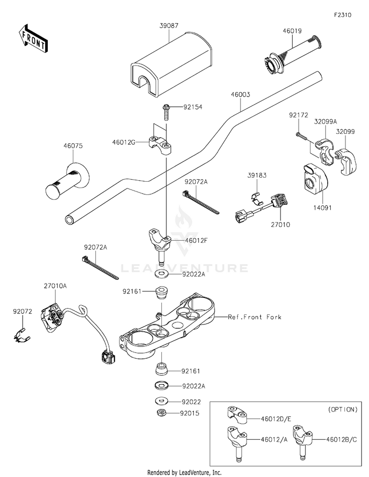 Handlebar KX450MRFAN KX450 50th Anniversary Edition (2024) Schematic